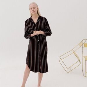 PRIORY Aise Dress Striped Poplin Navy / Mix Size M/L